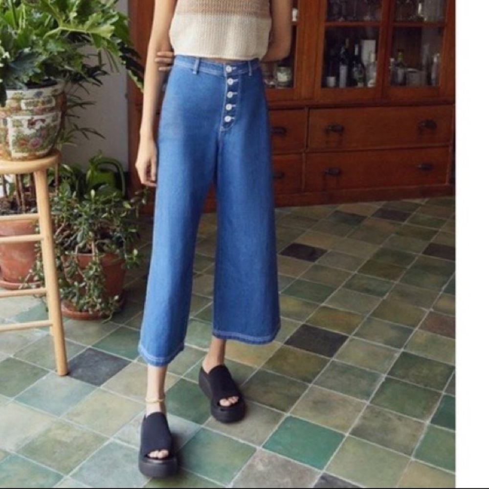 BDG Juliette Wide Leg Exposed Button Jeans